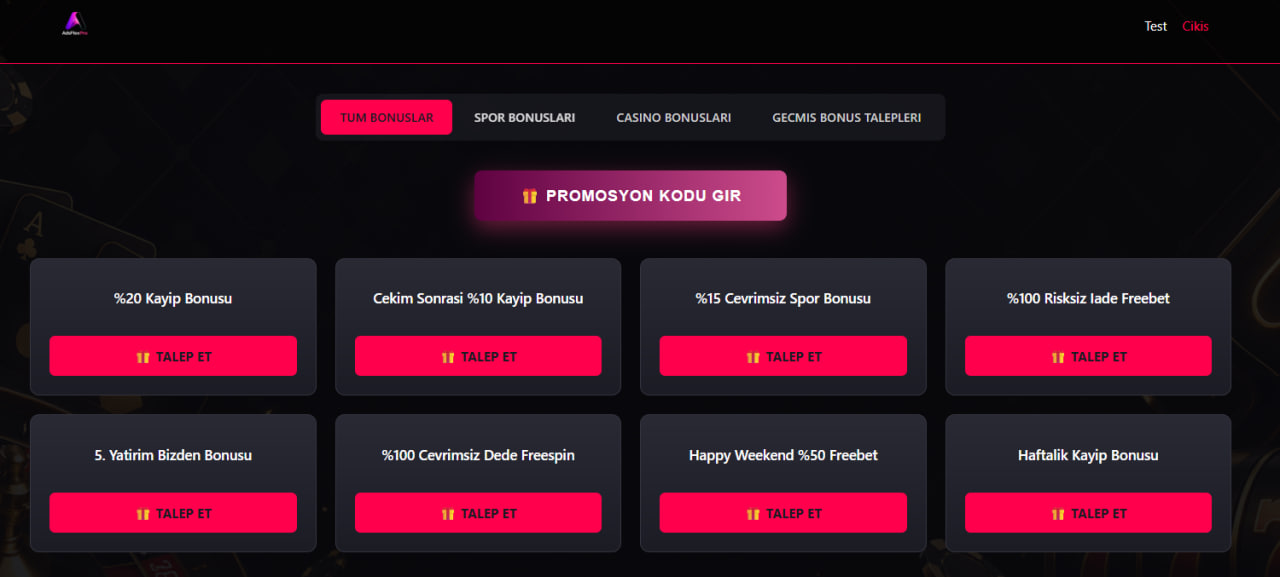 Bonus & Risk Botları — demo görüntü